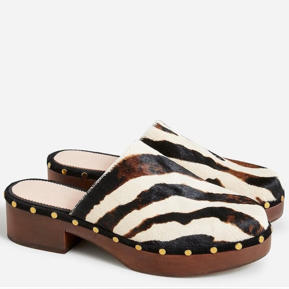JCrew Zebra Mules